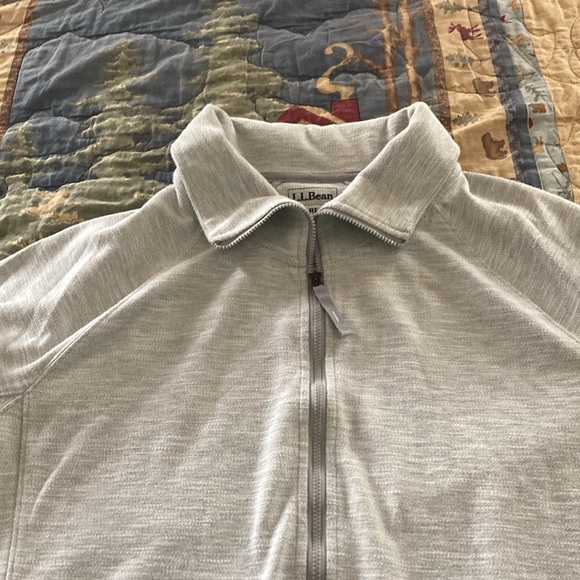 LLBean women’s jacket large zipper outdoors running hiking biking light gray - Picture 9 of 13